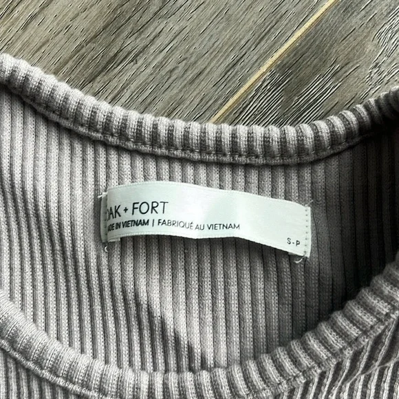 Oak + Fort Grey Ribbed Racerback Tank Top - Picture 2 of 3